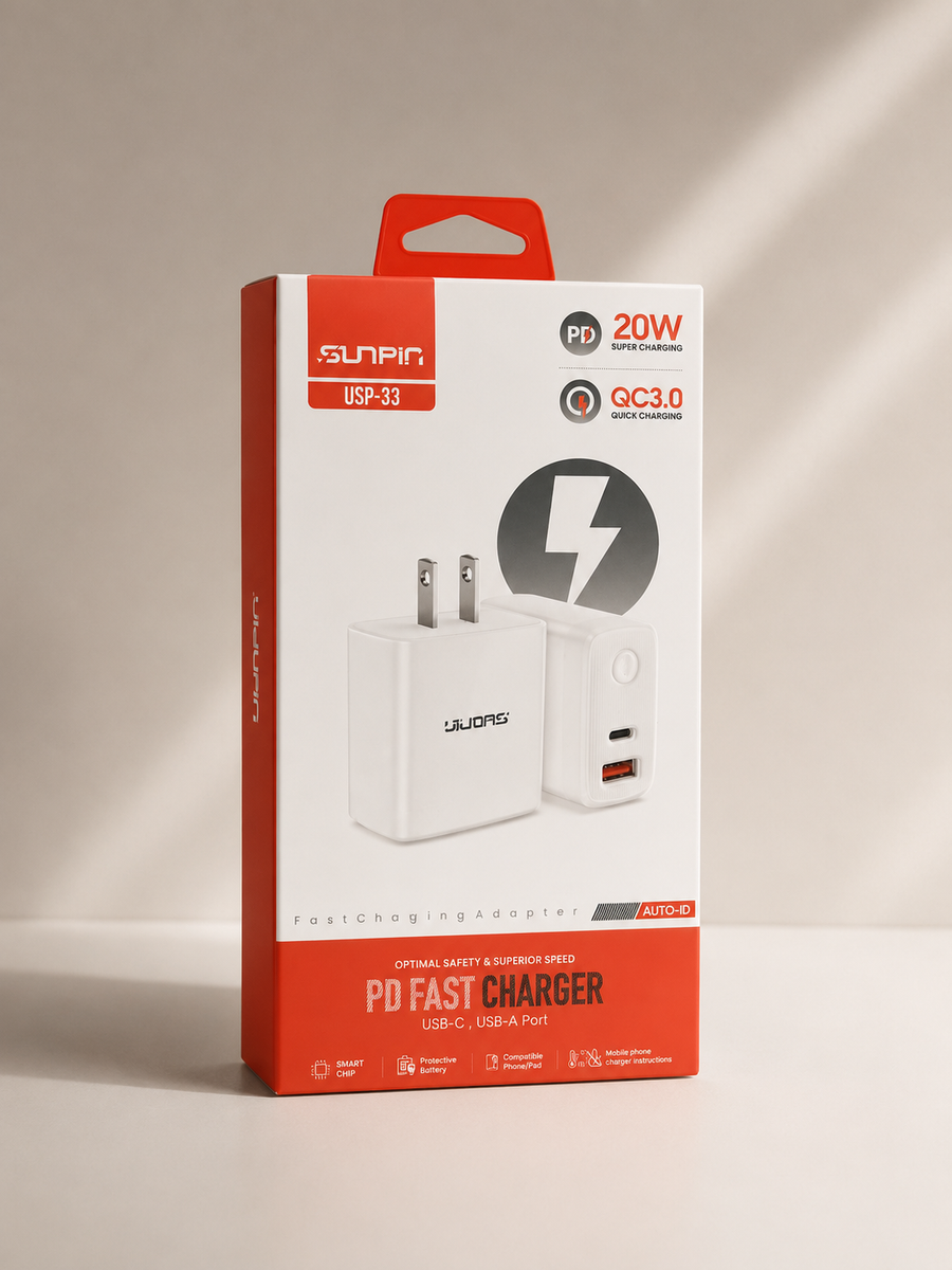 Cubo de carga rápida tipo c y usb